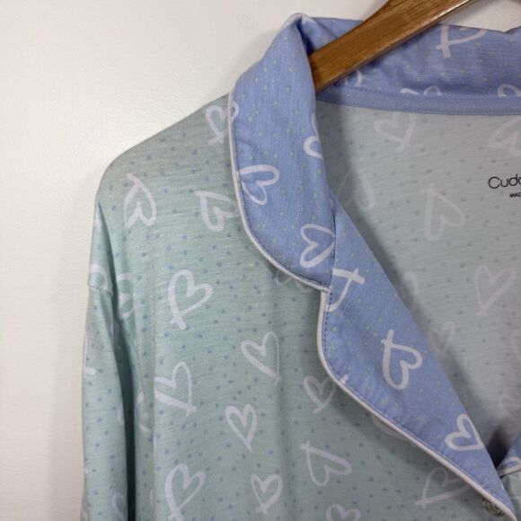 Cuddl Duds 2-Piece Classic Jersey Notch Collar Novelty Pajama Set Blue 3XL - Picture 6 of 16